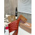 Christian Louboutin Cognac Croc‑Embossed 70mm Block Heel Thong Mule Sandals