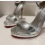 Christian Louboutin Silver Crackled Leather Crystal 120mm Platform Heel Sandals
