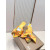 Christian Louboutin Yellow Floral Satin 70mm Bow Heel Mule Sandals