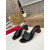 Christian Louboutin Black Leather 55mm heel Block Heel Slide Sandal