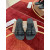 Christian Louboutin Black Leather Two‑Strap Slide Sandals