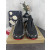 Christian Louboutin Black Silver‑Spiked Slip‑On Sneakers Red Shark‑Tooth Sole