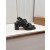 Christian Louboutin Black Leather Metal‑Ring Block Heel Sandals