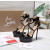 Christian Louboutin Black Patent 150mm Crisscross Ankle‑Strap Platform Heel Sandals