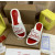 Christian Louboutin White Rubber Slide Sandals Red Signature Script Logo