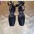 Christian Louboutin Black Satin Bow Ankle‑Tie Slingback Ballet Flats