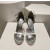 Christian Louboutin Silver Crackled Leather Crystal 120mm Platform Heel Sandals