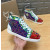 Christian Louboutin Floral Print Multicolor Spiked 20mm High‑Top Sneakers