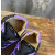 Christian Louboutin Black Glitter Holographic Purple‑Accent Black‑Spiked Low‑Top Sneakers