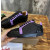 Christian Louboutin Black Glitter Holographic Purple‑Accent Black‑Spiked Low‑Top Sneakers