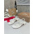 Christian Louboutin White Croc‑embossed Leather Block Heel Thong Sandal