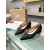 Christian Louboutin Black Satin Pointed‑Toe Low‑Wedge Heel Flats