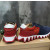 Christian Louboutin Navy‑Red Suede Gold‑Logo Shark‑Tooth Sole Lace‑Up Sneakers