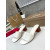 Christian Louboutin White Leather 55mm heel Block Heel Slide Sandal