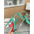 Christian Louboutin Green Patent Spiked Ankle‑Strap Sandal 100mm heel