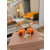Christian Louboutin Orange Patent Studded Crisscross Ankle‑Strap Open‑Toe High Heel Sandals