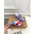 Christian Louboutin Pink‑Blue Tie‑Dye Crisscross Mule High Heel Sandals 100mm heel