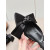 Christian Louboutin Black Satin Big‑Bow Pointed‑Toe Mule Kitten Heel Sandals 55mm heel