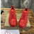 Christian Louboutin Red Perforated Leather Red‑Spiked Low‑Top Sneakers