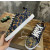 Christian Louboutin Navy Rope‑Print Gold‑Spiked Low‑Top Sneakers