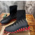 Christian Louboutin Black Knit Sock‑Style Shark‑Tooth Sole High‑Top Sneaker Boots