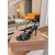 Christian Louboutin Black Leather Studded Crisscross Slingback High Heel Sandals