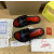 Christian Louboutin Black Slide Sandals With Blue Crystal Logo