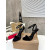 Christian Louboutin Black Velvet 100mm heel Ankle Strap Sandals
