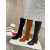 Christian Louboutin Black Smooth Leather 85mm heel Block‑Heel Knee‑High Boots