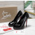 Christian Louboutin Lady Z 120 Black Patent Peep‑Toe Platform Stiletto Heel Sandals