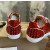 Christian Louboutin Red Metallic Patent Spike‑Toe Low‑Top Sneakers