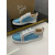 Christian Louboutin Blue‑Silver Crystal Patchwork Lace‑Up Casual Sneakers