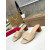 Christian Louboutin Beige Leather 55mm heel Block Heel Slide Sandal