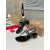 Christian Louboutin Black Croc‑Embossed 45mm Block Heel Thong Sandals