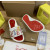 Christian Louboutin White Cartoon‑Graffiti Spiked Slide Sandals Red Footbed