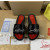 Christian Louboutin Black Crystal Logo Embellished Flat Slide Sandals