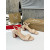 Christian Louboutin Nude Leather Block heel Ankle Strap Sandal