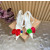 Christian Louboutin Ivory Satin Multicolor Rose Flower 100mm Stiletto Heel Slingback Pumps