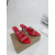 Christian Louboutin Red Mesh Crystal 70mm Pointed‑Toe Mule Heels