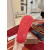Christian Louboutin Black Mesh Logo Slide Sandals Red Rubber Outsole