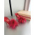 Christian Louboutin Red Satin Feather 100mm Slingback Stiletto Sandals