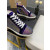 Christian Louboutin Purple Velvet Multicolor Rhinestone High‑Top Sneakers