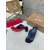 Christian Louboutin Navy Croc‑Embossed 70mm Block Heel Thong Mule Sandals