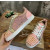 Christian Louboutin Pink‑Gold Glitter Spiked‑Toe Low‑Top Lace‑Up Sneakers