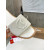 Christian Louboutin Stitched Logo White Leather Flat Slip‑on Slide