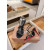Christian Louboutin Black Leather Studded Crisscross Slingback High Heel Sandals