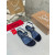 Christian Louboutin Navy Croc‑embossed Leather Block Heel Thong Sandal