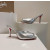 Christian Louboutin Silver Metallic Peep‑Toe Stiletto Heel Mules