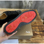 Christian Louboutin Black Textile Silver‑Spiked Low‑Top Sneakers