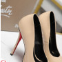 Christian Louboutin Lady Z 120 Nude Patent Peep‑Toe Platform Stiletto Heel Pumps